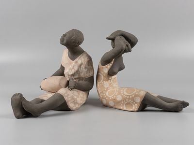 Статуэтки. 2 шт. Африканский праздник. Киевское отделение худ. фонда УССР. Киев, 1963-1973 гг. 