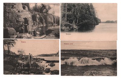 Валаам. Набор из 4-х открыток, одна до 1905 г. Разные издательства.. Открыточный формат. Одна 