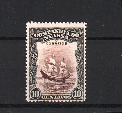 Почтовая марка компании "Ньясса". Парусник. 1921/23 гг. Мих. №106. Негашеная. Состояние *.