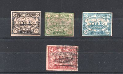 Почтовые марки Компании "Суэцкий канал". Паруснный пароход. 1868 г. ND (?). Негашеные. 