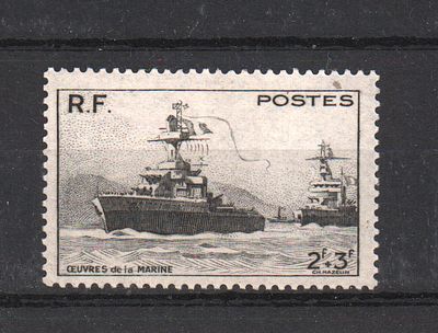 Почтовая марка Франции. Корабли. 1946 г. Мих. №740. Негашеная. Состояние *.
