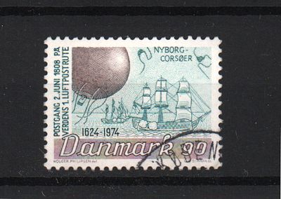 Почтовая марка Дании. Парусник. 1974 г. Мих. №578. Гашеная.