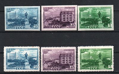 Почтовые марки СССР. 1948 г. Сол. №1339-1341, 1342-1344. Негашеные. Состояние *.