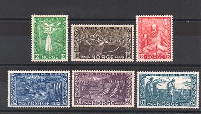 Почтовые марки Норвегии. 1941 г. Мих. №259-264. Негашеные. Состояние (*).