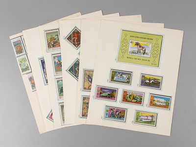 Монголия и Вьетнам. 6 листов с почтовыми марками и блоками 1960-1970-е гг **. 5 листов с красиво 