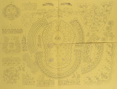 Схемы плетения кружев / вышивки. La Guirlande / Гирлянда. № 7. 1859. Бумага, литография(?). 