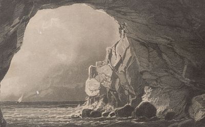 Грот Эскулапа. 1850-е гг. Бумага, гравюра на стали. Размер оттиска 11,5х18,2 см. Размер листа 