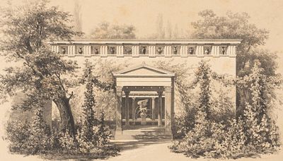 Греческий павильон в Райском саду, по проекту архитектора Л. Персиуса. 1850-е гг. Бумага 