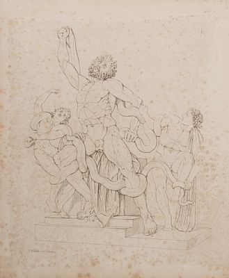 Вальбом К. (гравер) Лаокоон и его сыновья. 1830-е гг. Бумага, гравюра на стали. Размер 27х23 см. 