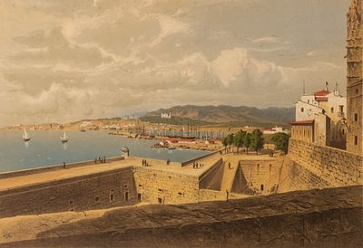 Людвиг Сальватор, эрцгерцог Австрии (по рисунку). Гавань Пальмы да Майорки. 1878. Бумага 