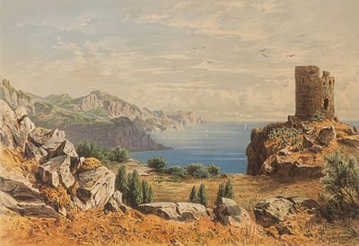 Людвиг Сальватор, эрцгерцог Австрии (по рисунку). Майорка. Башня Вергер. 1884. Бумага 