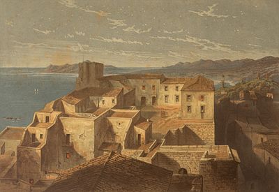 Людвиг Сальватор, эрцгерцог Австрии (по рисунку). Кастильо, вид с башни церкви Святой Марии 