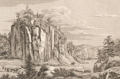 Скит блаженной Саломеи в Польше. 1830-е гг. Бумага, гравюра на стали. Размер оттиска 9,2х13,5 