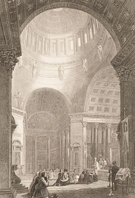 Викерс А. Интерьер Никольского собора. 1837. Гравюра на стали. Размер оттиска 13,7х9,3 см. 