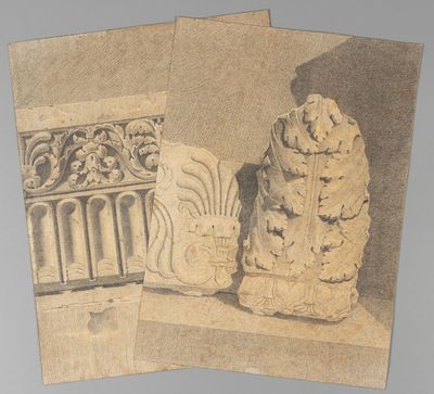 Твелькмейер А. А.[приписывается] Рисунки архитектурных деталей. 2 л.1860-е гг. Бумага 