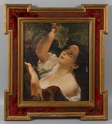 Рама с бархатными вставками. С репродукцией картины "Итальянский полдень" К. П. Брюллова. 