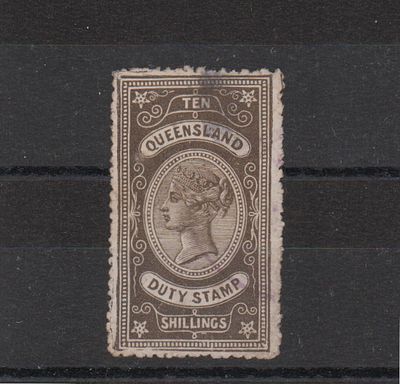 Непочтовая марка Квинсленда (Австралия). Гашеная.