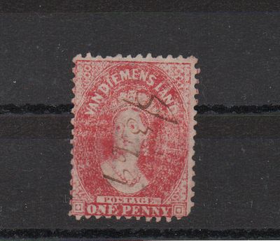 Почтовая марка Тасмании. Виктория. 1864 г. Мих. №15 аС. ВЗ 2. Гашеная.