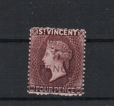 Почтовая марка Сант Винцента. Виктория. 1890 г. Мих. №38. Негашеная. Состояние * Заверка.