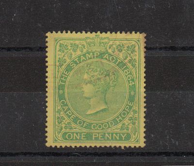 Непочтовая марка Мыса Доброй Надежды. Виктория. 1864 г. Гашеная.