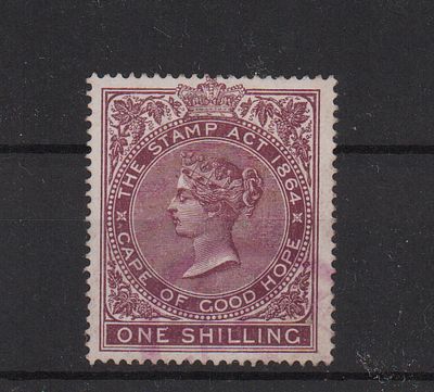 Непочтовая марка Мыса Доброй Надежды. Виктория. 1864 г. Гашеная.