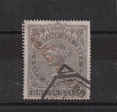 Непочтовая марка Мыса Доброй Надежды. Виктория. 1864 г. Гашеная.