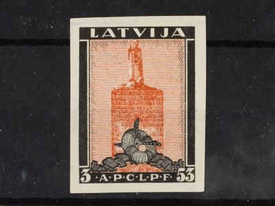 Почтовая марка Латвии. 1933г. 3 (53)S. Мих. №216 В. Негашеная. Состояние *.