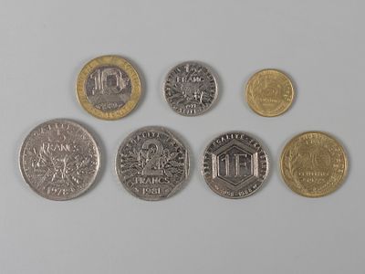 Франция. 7 монет разных номиналов 1967-1989 VF-XF. Состояние VF-XF