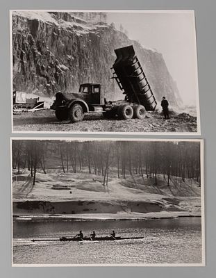 Пресс-фото. Фотограф М. Минеев &laquo;На строительстве Братской ГЭС&raquo; и фотограф А. Сергеев-Васильев 