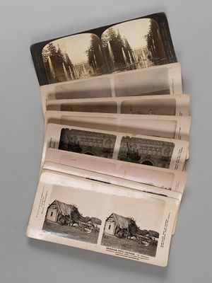 Стереопары. Виды Сибири, С.-Петребурга, Москвы, Всемрная выставка в Париже, Япония и др. 24 шт. 