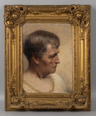 Пасс И. А. [по подписи] Портрет римского патриция. Рубеж XIX-XX вв. Холст на картоне, масло. 