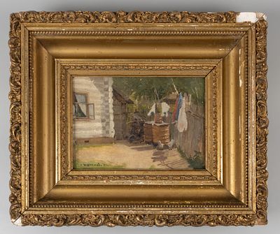 [Ученик В. Серова, К. Савицкого, В. Маковского] Шлеин Н. П. [по подписи] Деревенский этюд. 