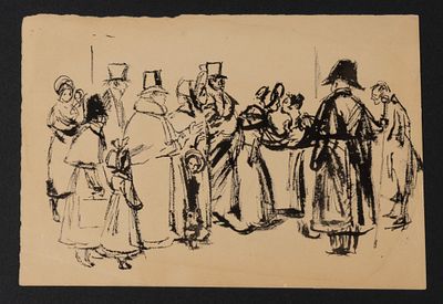 Рудаков К. И. [приписывается] Встреча гостей. Иллюстрация к роману Пушкина А. С. "Евгений 