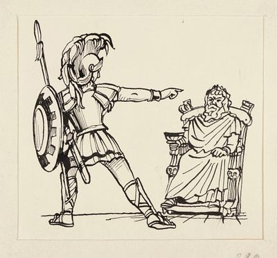 Кабаков И. Персей и царь Полидект. Оригинал рисунка к книге Чуковского &laquo;Чудо-дерево и другие 