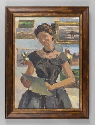 [Главный художник ЛФЗ] Славина Н. П. [приписывается] Портрет женщины (автопортрет?). Середина 