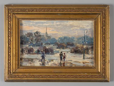 Н/х. Марсово поле. 1940-е гг. Картон, масло. Размер по раме 19,5х26 см. Размер картона 13х20 см. 