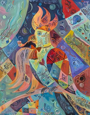 Самсонидзе Т. Г. Забавный попугай. 2025. Холст, масло. Размер 35х45 см. Хорошее состояние. 