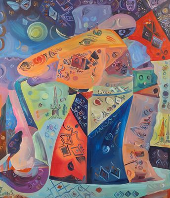 Самсонидзе Т. Г. Блюзовый конь. 2025. Холст, масло. Размер 60х70 см. Хорошее состояние. 