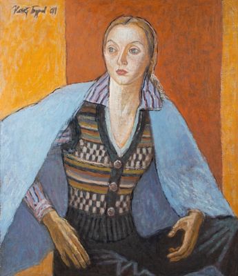 Буров К. П. Современница. 1991. Холст, масло. Размер 70х60 см. Хорошее состояние. Подпись 