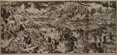 Лейкен Я. (гравер) Содом и Гоморра. Иллюстрация из издания "Mosaize historie der Hebreeuwse 