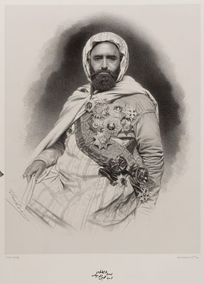 Неизв. литограф, Каржат (по фотографии), Лемерсье (издатель). Полководец Абд аль-Кадир 
