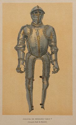 Доспехи Карла V, императора Священной Римской империи. XIX век. Хромолитография. Размер листа 