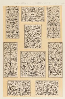 Орнамент Возрождения. Renaissance № 1. Цветная литография. London, 1856. Орнамент Возрождения. 