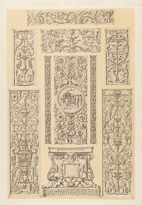 Орнамент Возрождения. Renaissance № 3. Цветная литография. London, 1856. Орнамент Возрождения. 