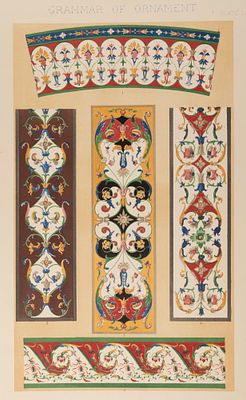 Итальянский орнамент. Italian № 3. Цветная литография. London, 1856. Итальянский орнамент. 
