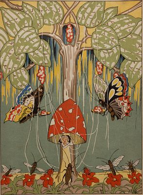 [Вероятно, круг Г. Нарбута] Мальчик в поганке. Конец XIX - начало XX вв. Бумага 