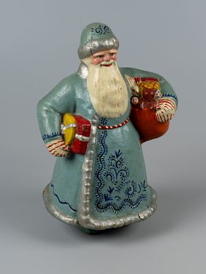 Игрушка новогодняя. Дед Мороз. Бауманский трест местной промышленности. Москва, 1950-е. Папье-маше.