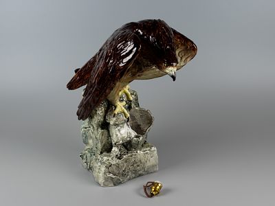 Настольная лампа. Орел. Авт. Borsdorf Ernst. Германия, пер. треть XX в. Керамика, поливы 