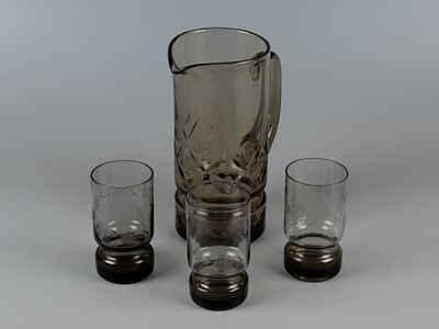 Графин и 3 стакана. Ene. Авт. Хельга Кырге. Завод Тарбеклаас (Tarbeklaas). Эстония 