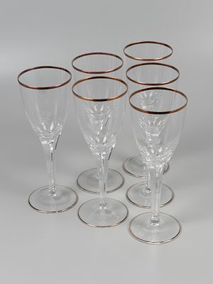 Посуда с Кремлевских мероприятий. Фужеры с двуглавым орлом. Стекло. 6 шт. Высота 20 см. Хорошее 